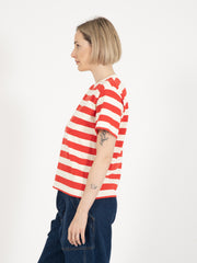 GIRLS OF DUST - T-shirt pocket recycled jersey red stripe