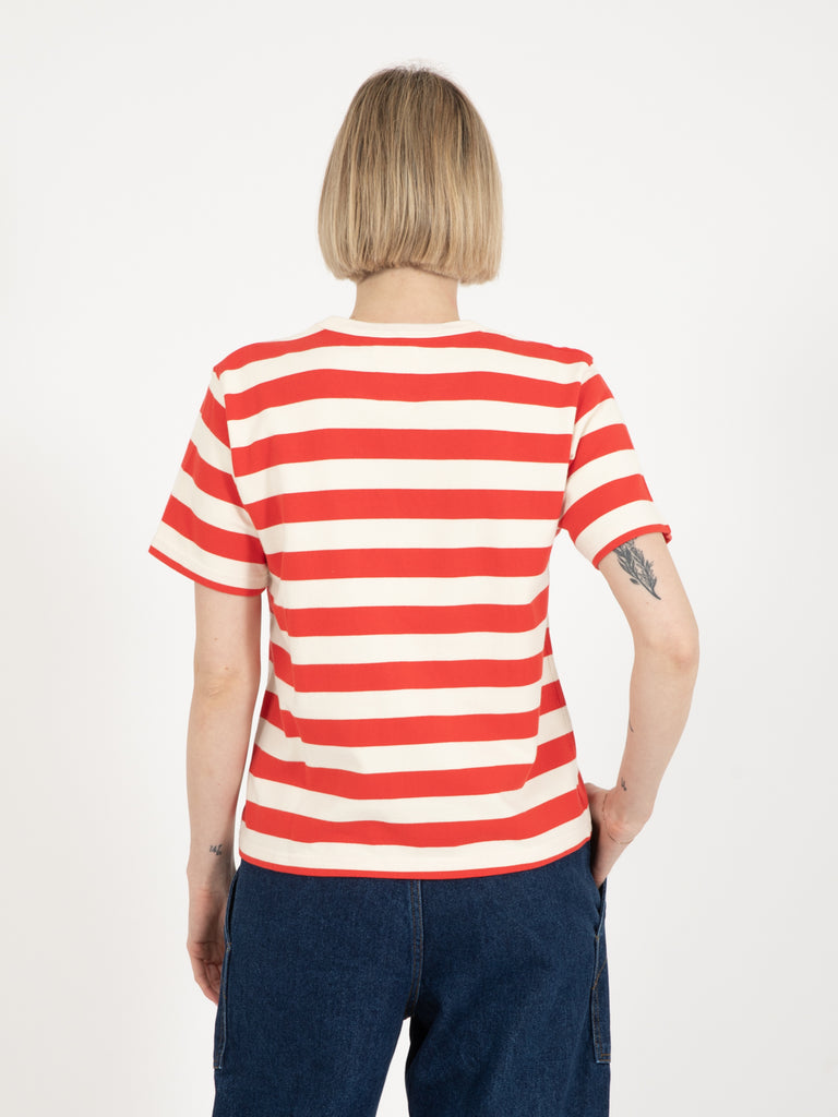 GIRLS OF DUST - T-shirt pocket recycled jersey red stripe