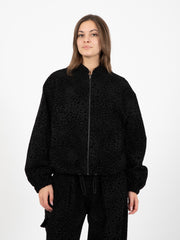GIRLS OF DUST - Warm Up Jacket leopard wool black
