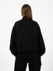 GIRLS OF DUST - Warm Up Jacket leopard wool black