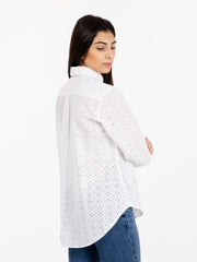 GMF - Camicia Asia in cotone sangallo bianco