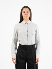 GMF - Camicia a righe in flanella bianco / grigio