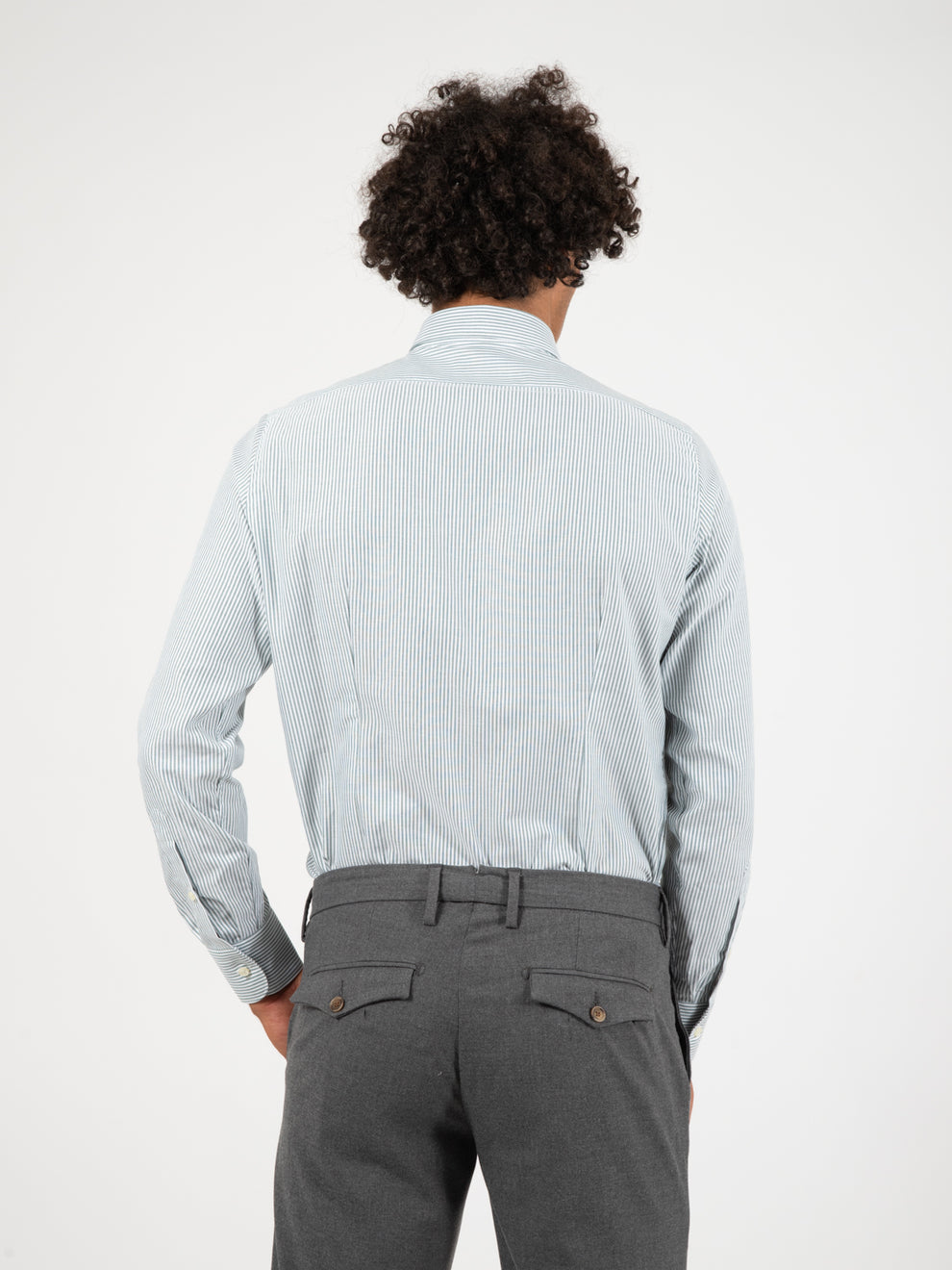 Camicia a righe verde / bianco
