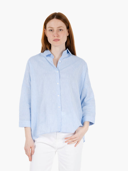 Camicia a scatola Lisa azzurro