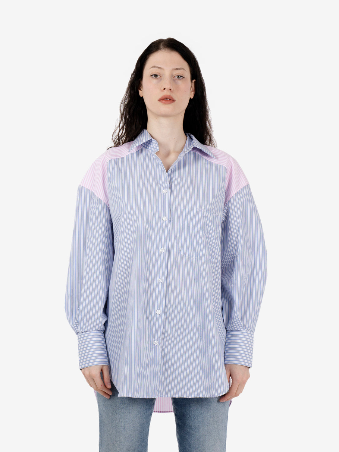 Anita oversized striped pink / light blue shirt