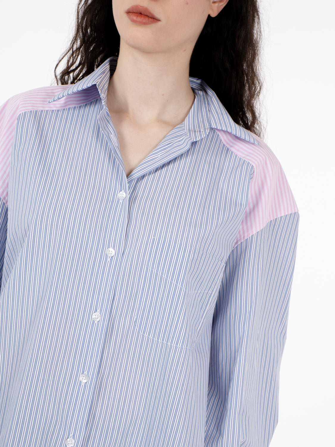 Anita oversized striped pink / light blue shirt