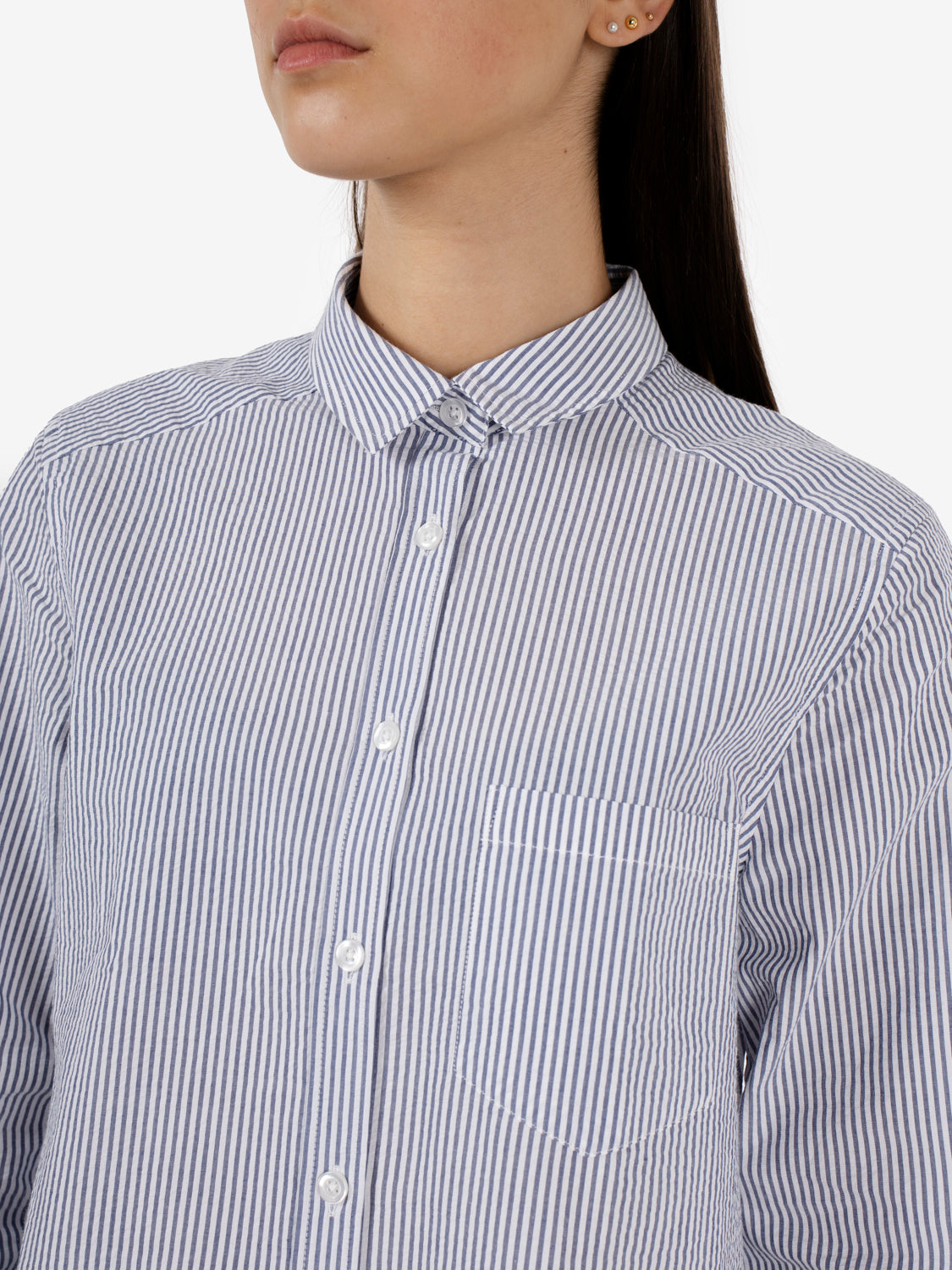 Asia over shirt blue / white stripes