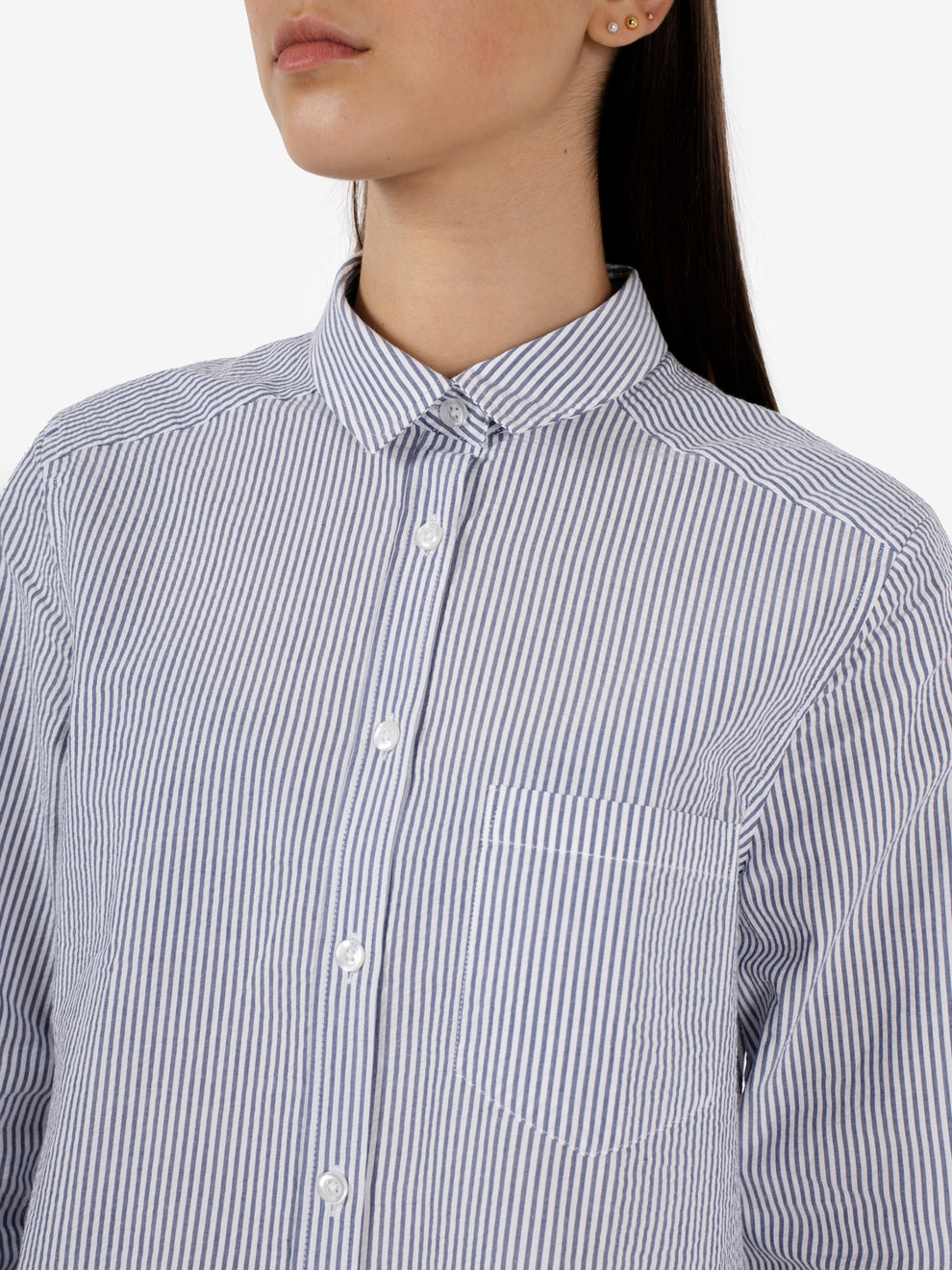 Asia over shirt blue / white stripes