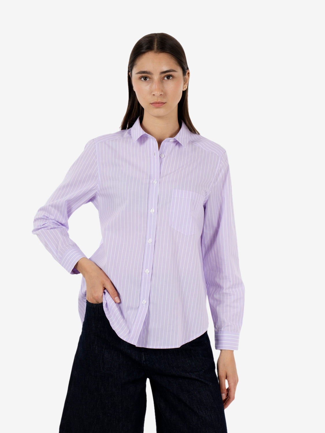 Lilac striped Asia oversized shirt