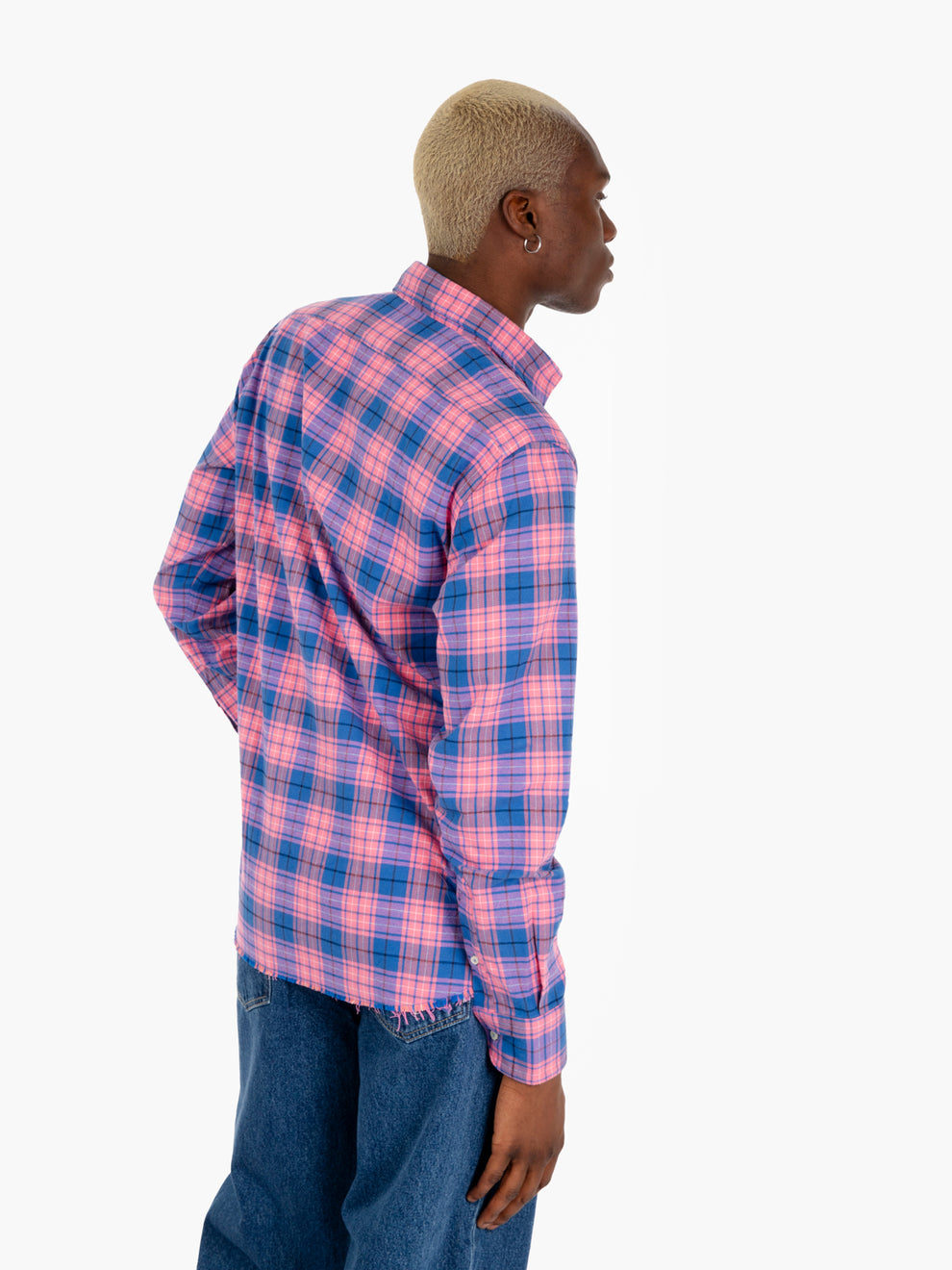 Pink/blue tartan patterned shirt