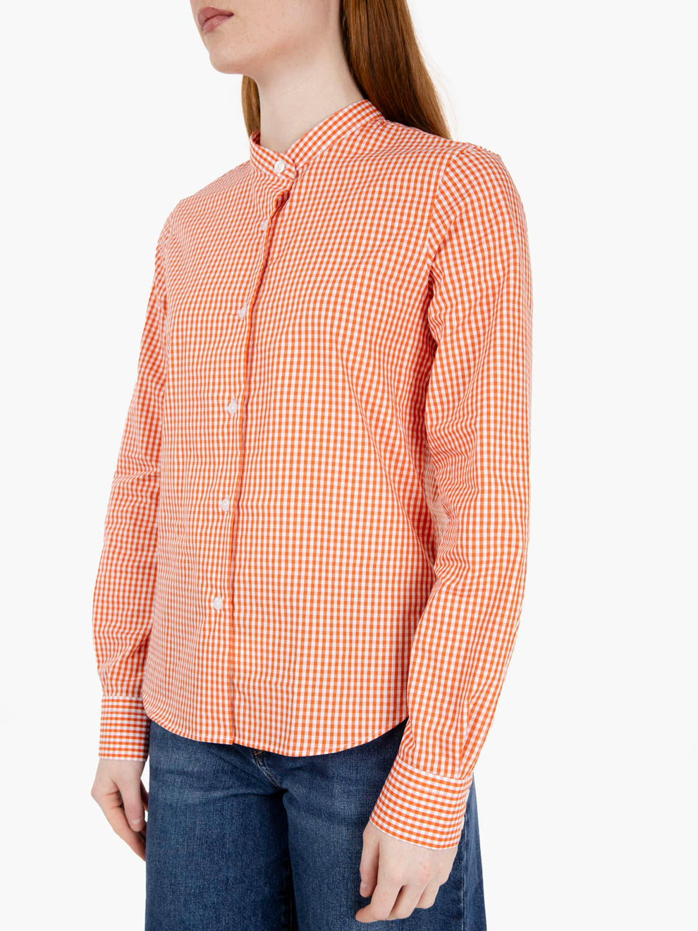 Emma shirt with red gingham Korean collar