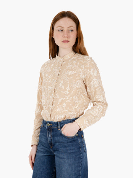 Camicia Eva operata beige