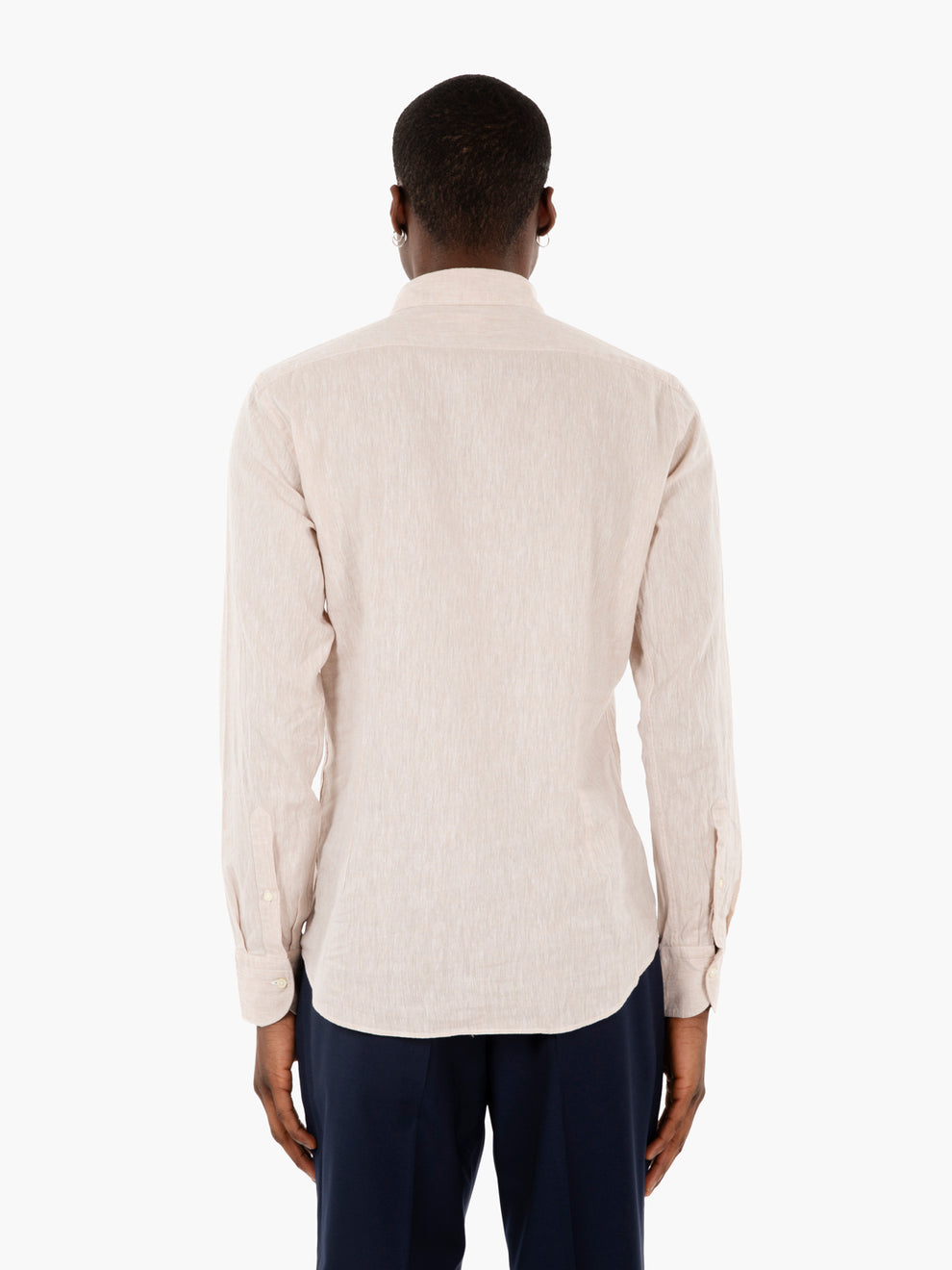 Camicia in cotone e lino beige