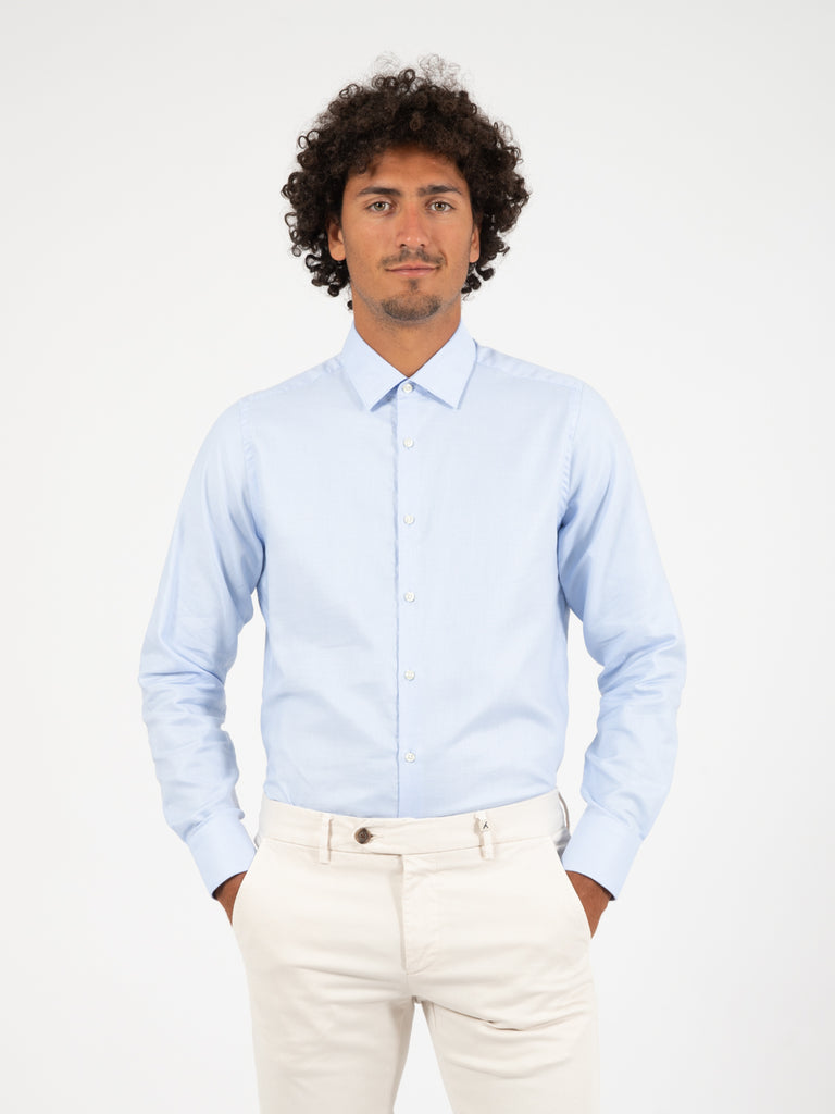 GMF - Camicia in cotone fil a fil azzurro