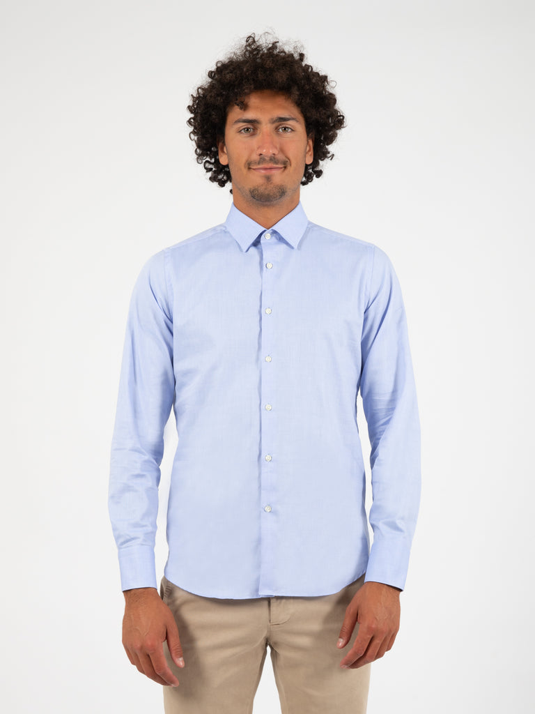 GMF - Camicia in cotone operato azzurro