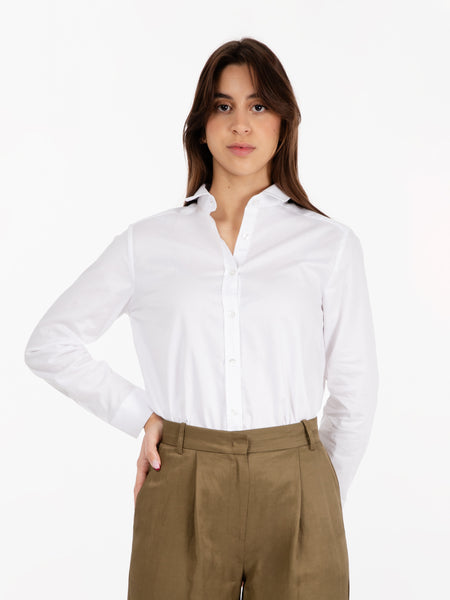 Camicia in cotone oversize bianco