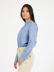 GMF - Camicia in lino blu