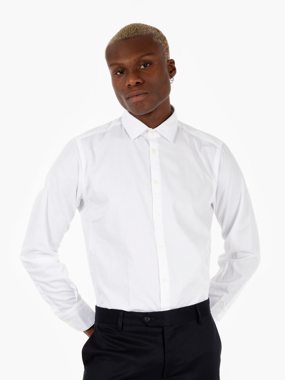 White micro-pattern shirt