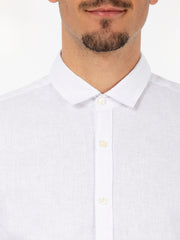 GMF - Camicia in misto lino cotone bianco