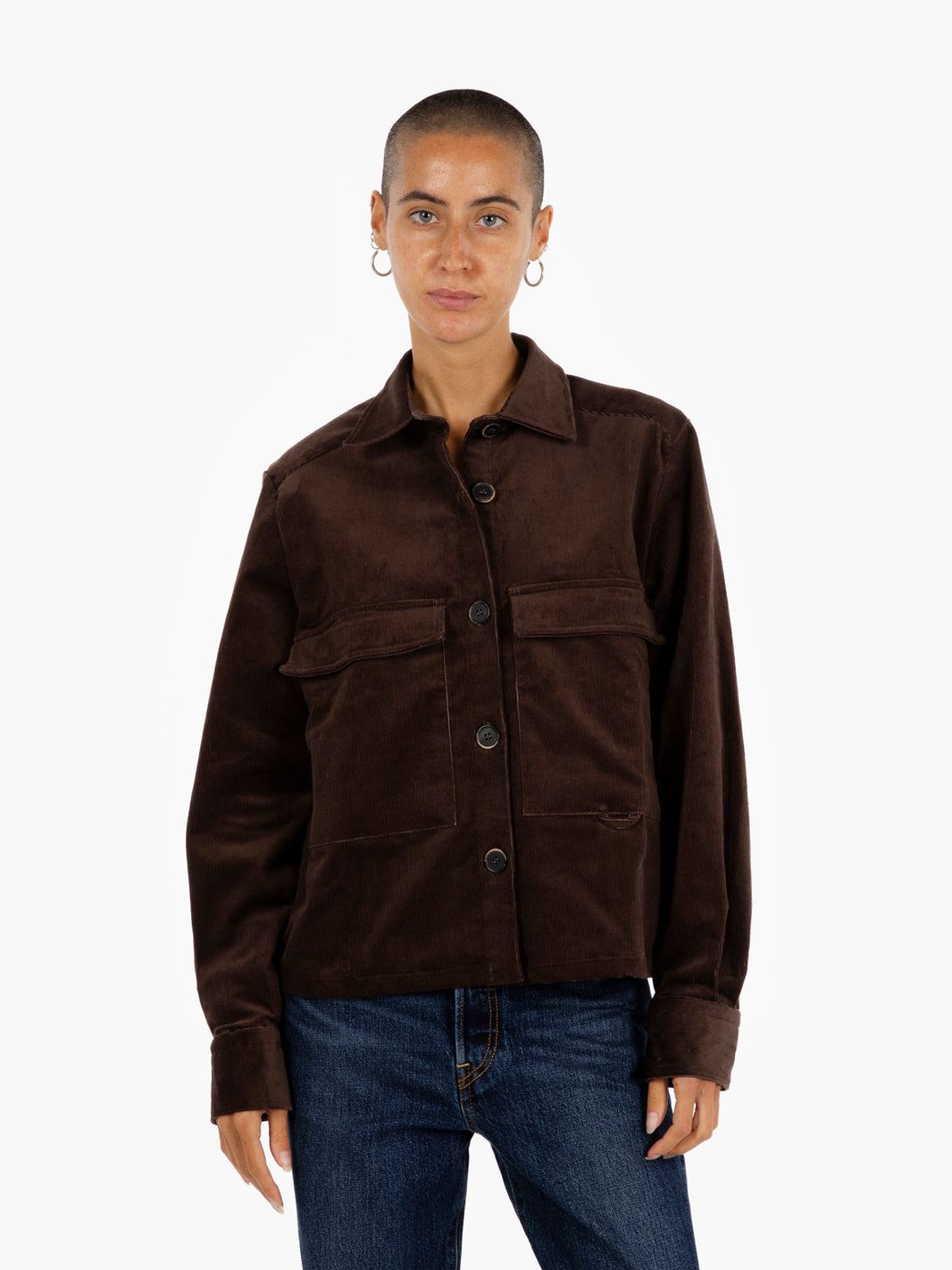Dark brown velvet shirt