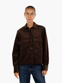 Dark brown velvet shirt
