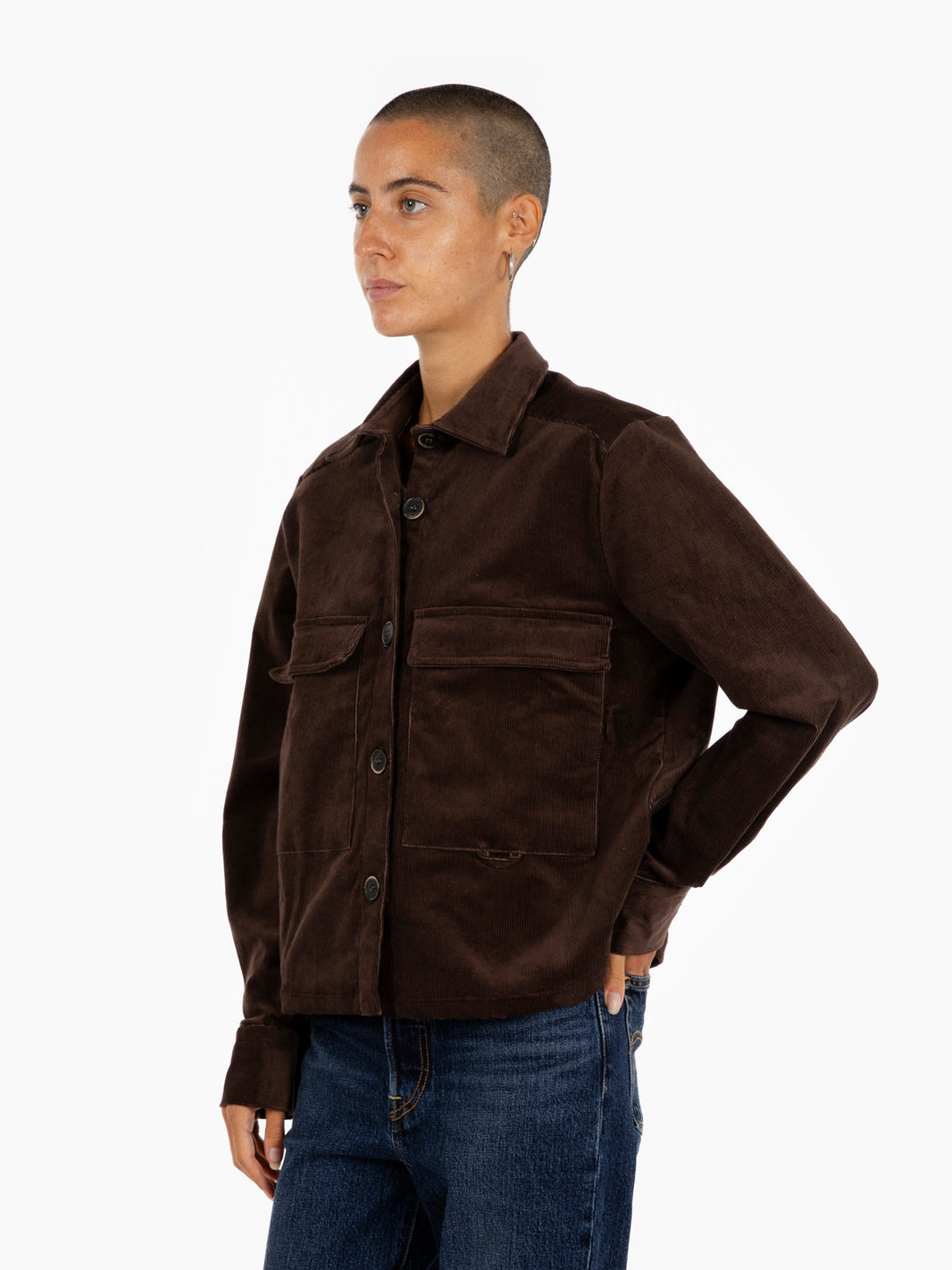 Dark brown velvet shirt