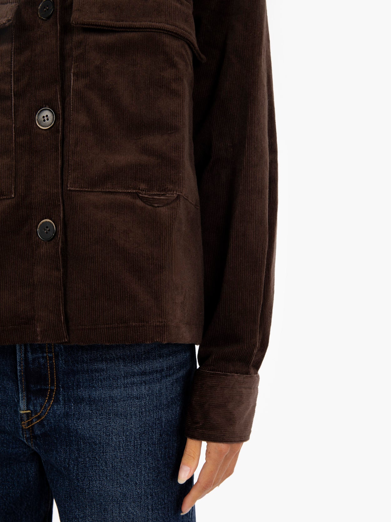 Dark brown velvet shirt