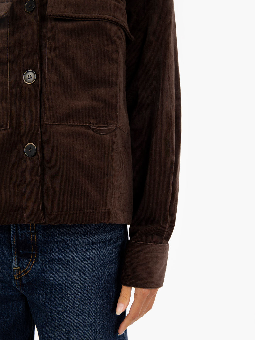 Dark brown velvet shirt