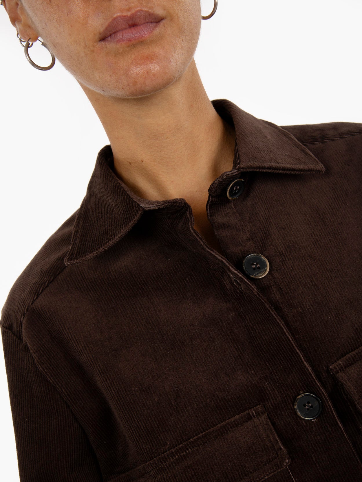 Dark brown velvet shirt