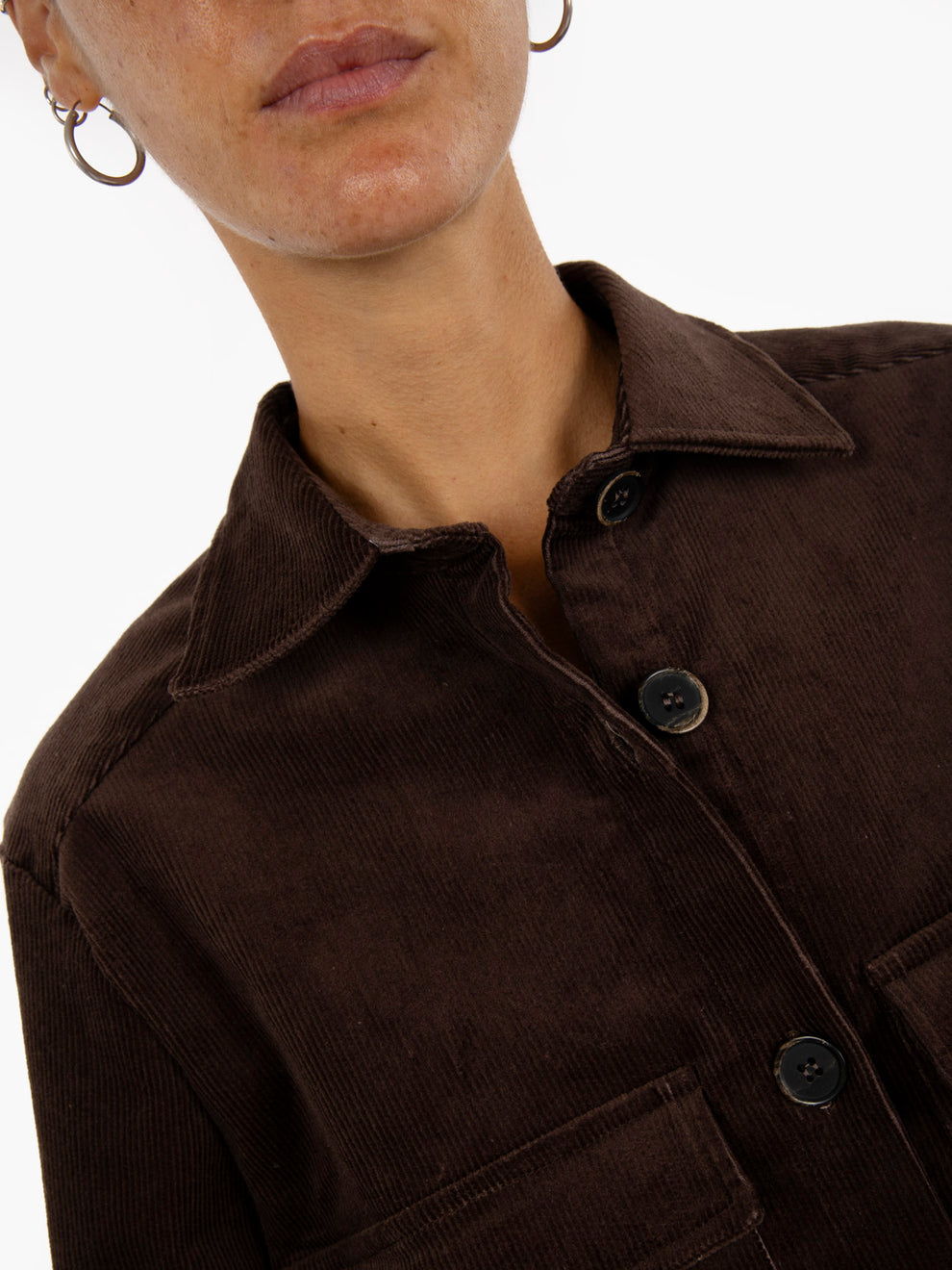 Dark brown velvet shirt