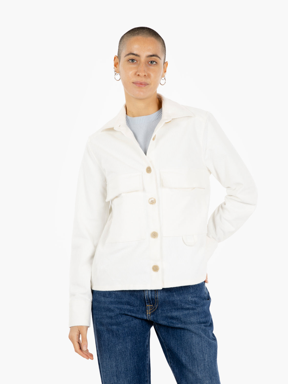 Camicia in velluto panna