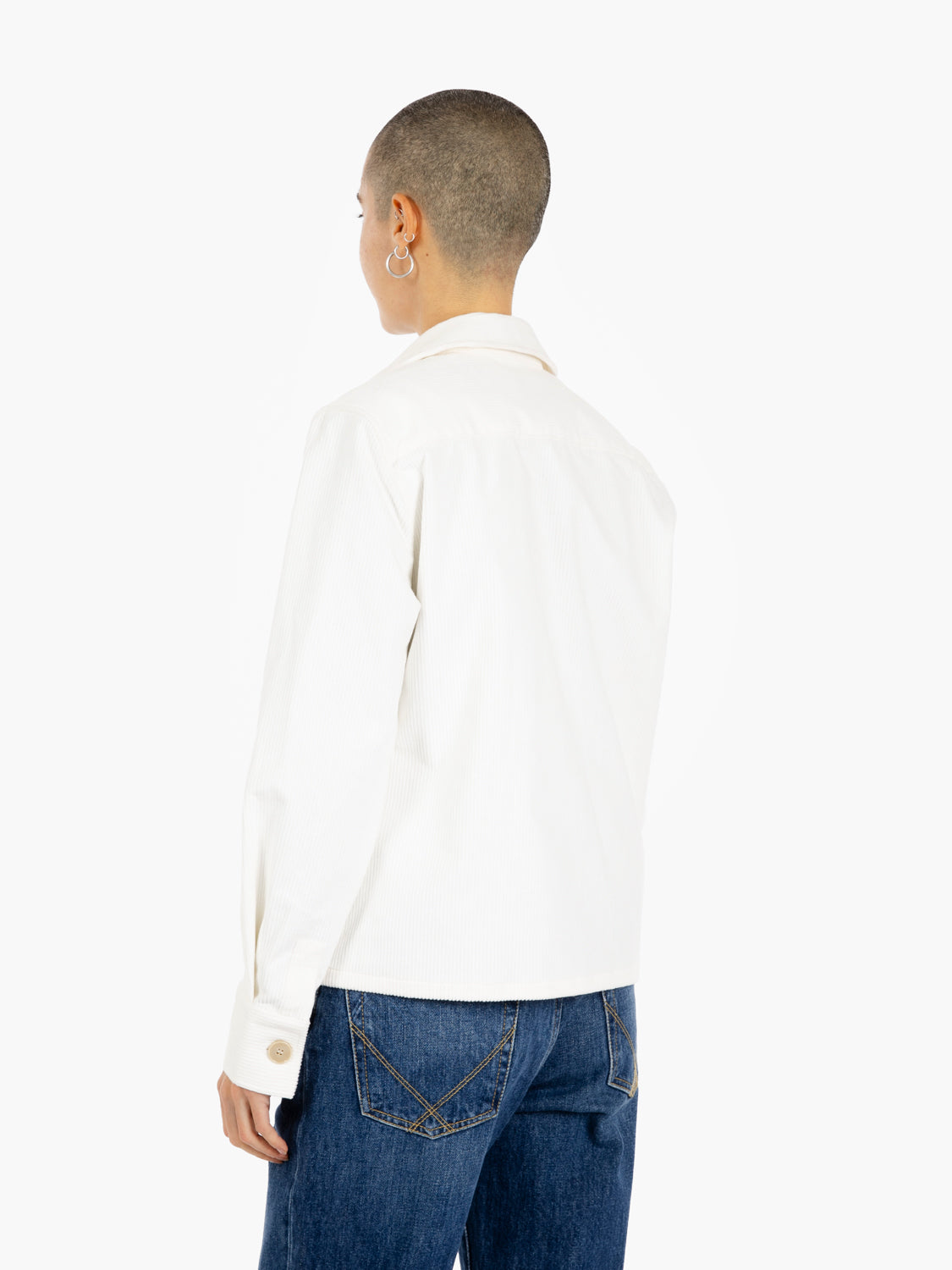 Camicia in velluto panna