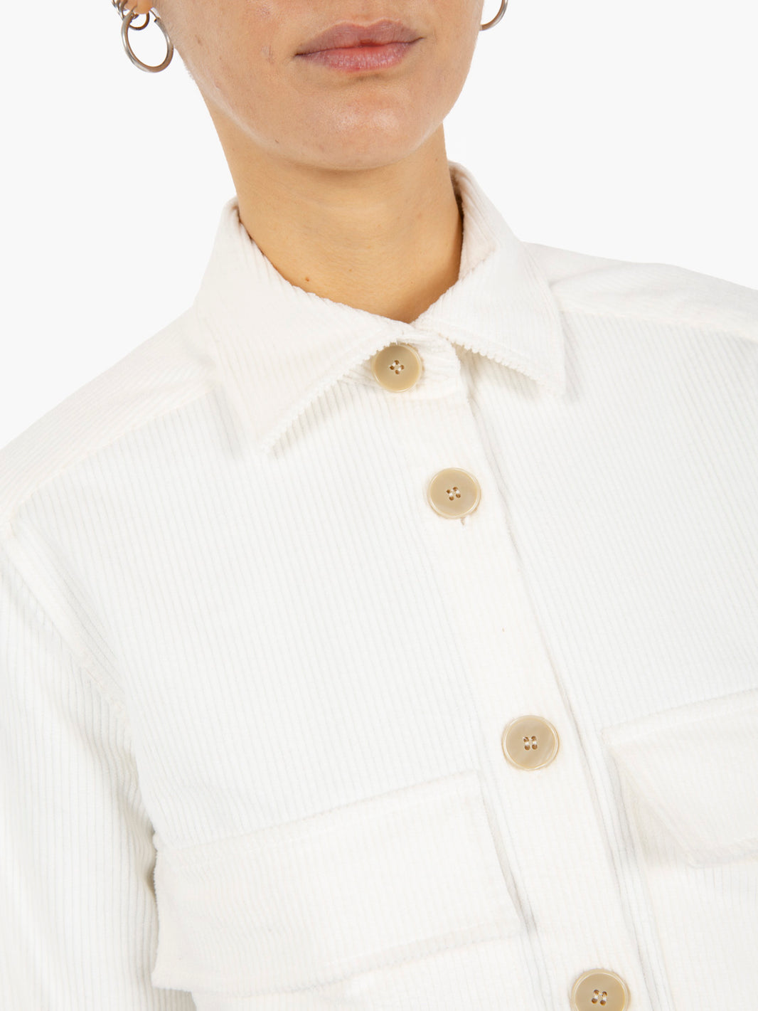 Camicia in velluto panna