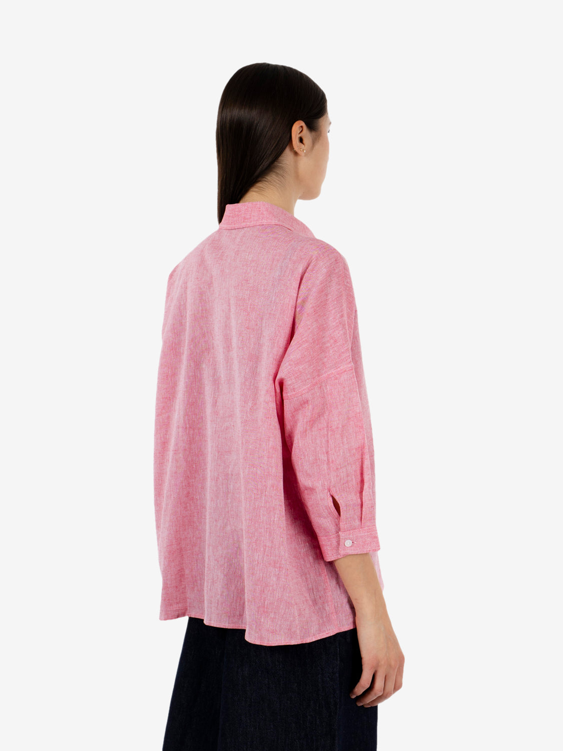 Camicia Lisa in lino ciliegia