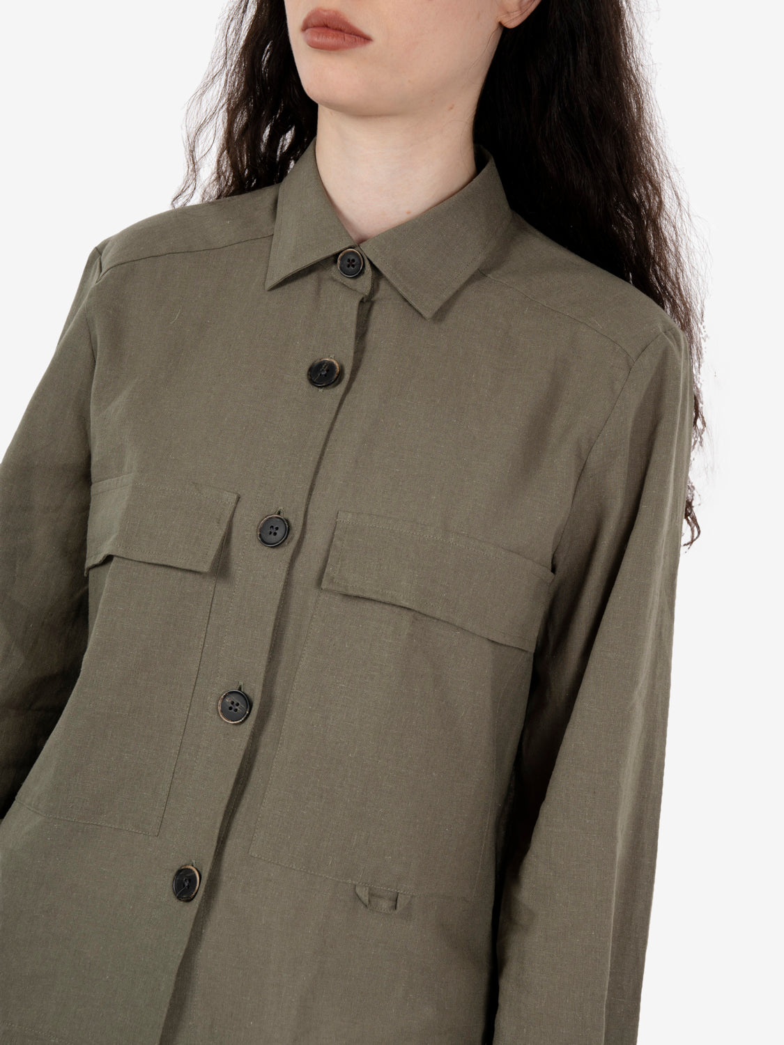 Lisa green linen shirt