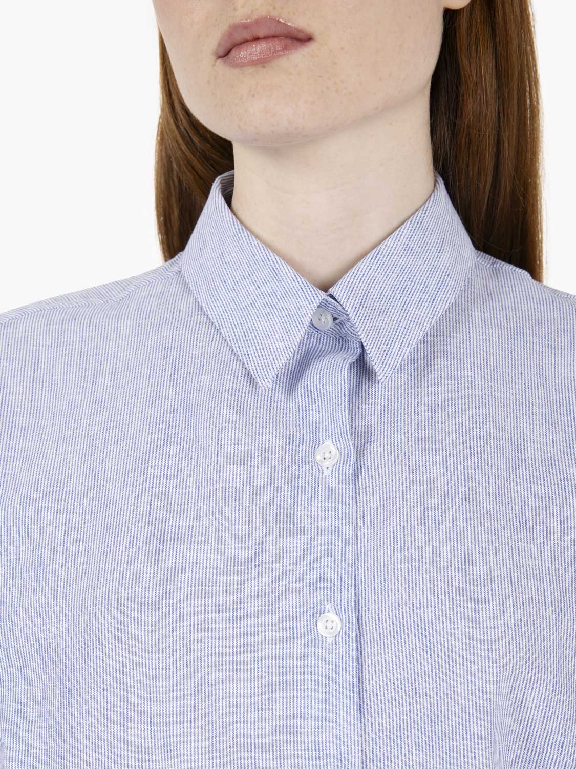 Lisa shirt box linen blue