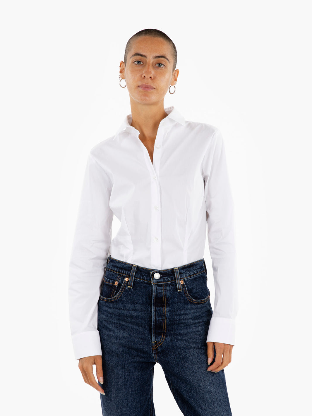 Marilyn slim-fit shirt in white cotton
