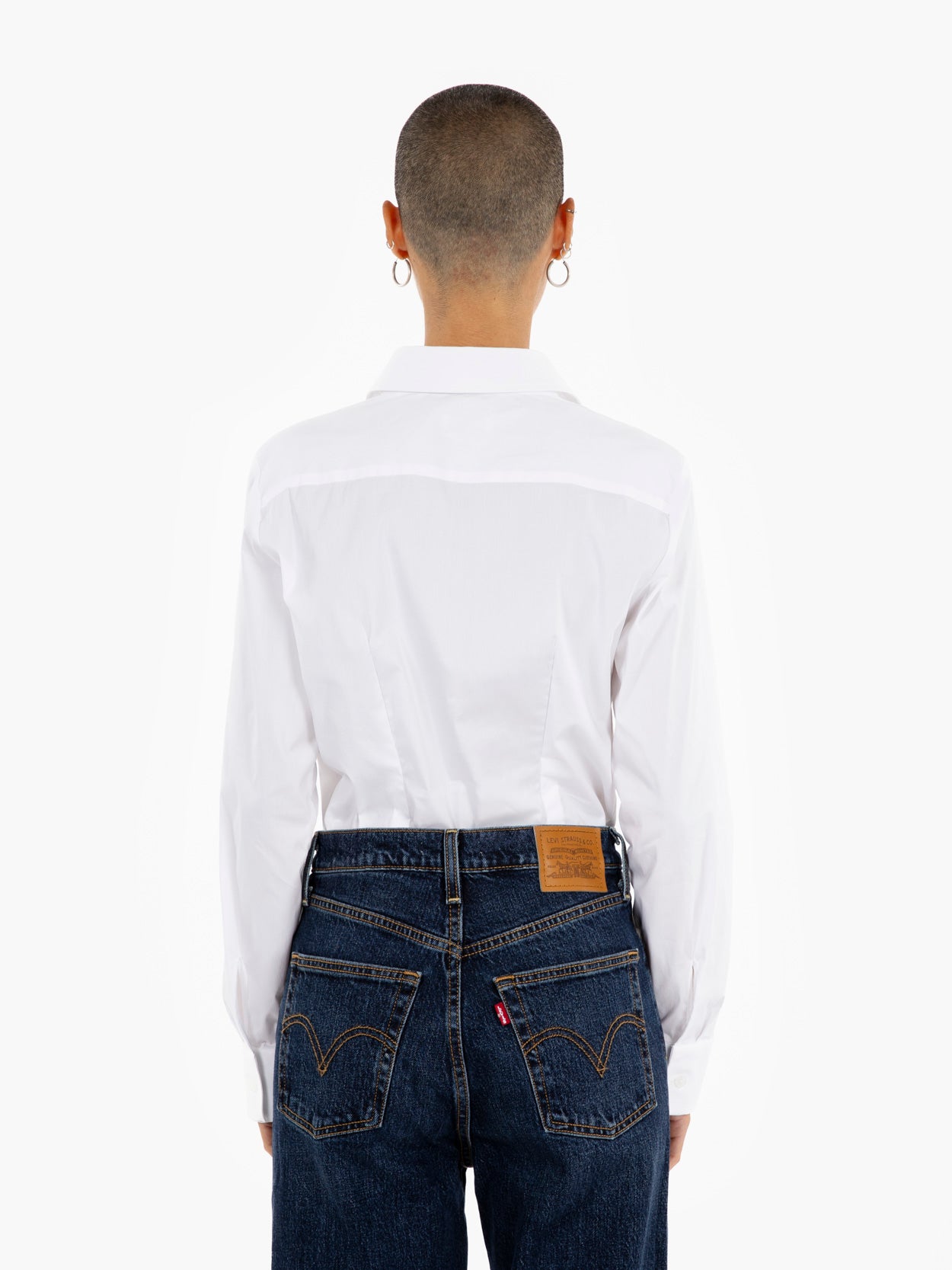 Marilyn slim-fit shirt in white cotton