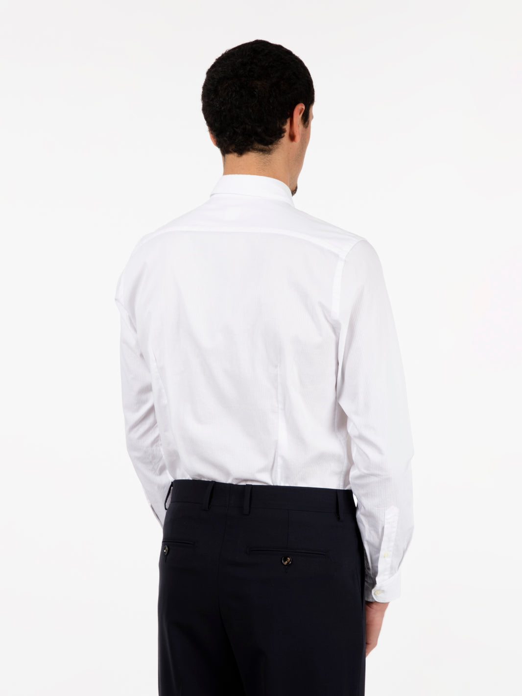Slim fit white micro-striped shirt