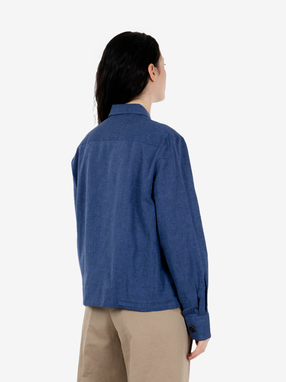 Miriam blue cotton shirt with pockets
