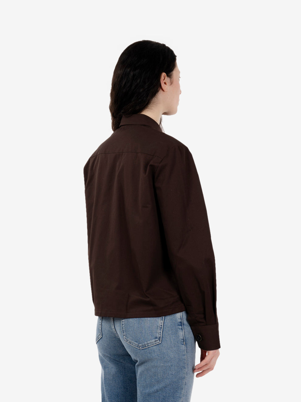 Camicia Miriam in cotone con tasche marrone