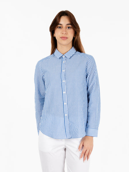 Camicia over a righe blu / bianco