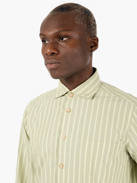Camicia over a righe verde