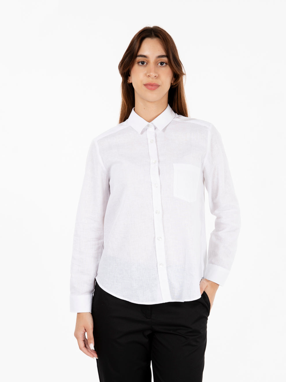 White cotton linen over shirt