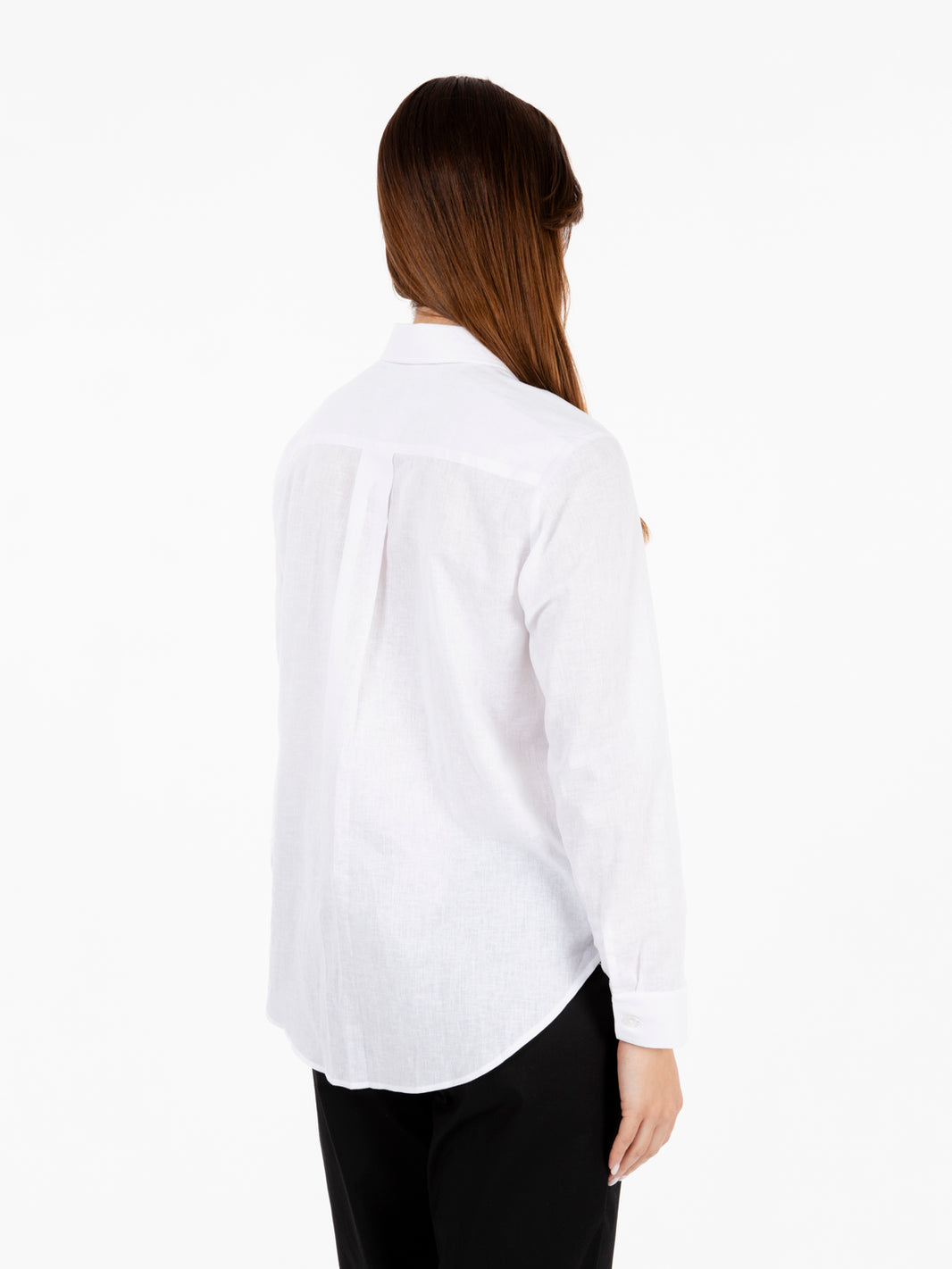 Camicia over lino cotone bianco
