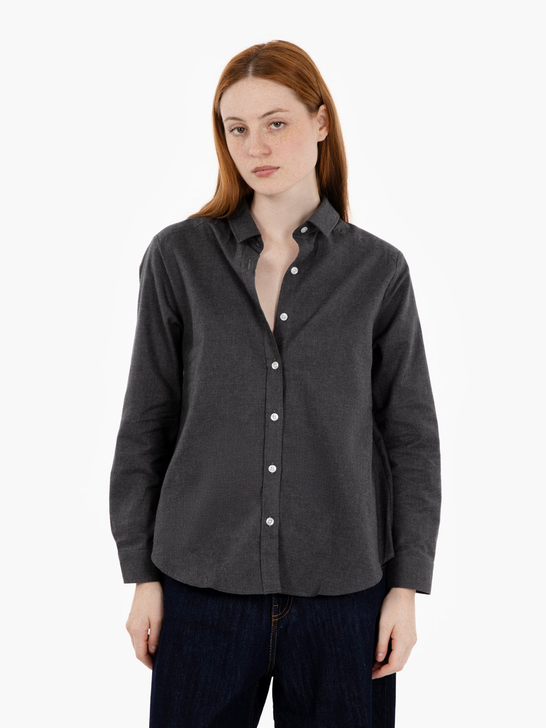Camicia oversize flanella antracite