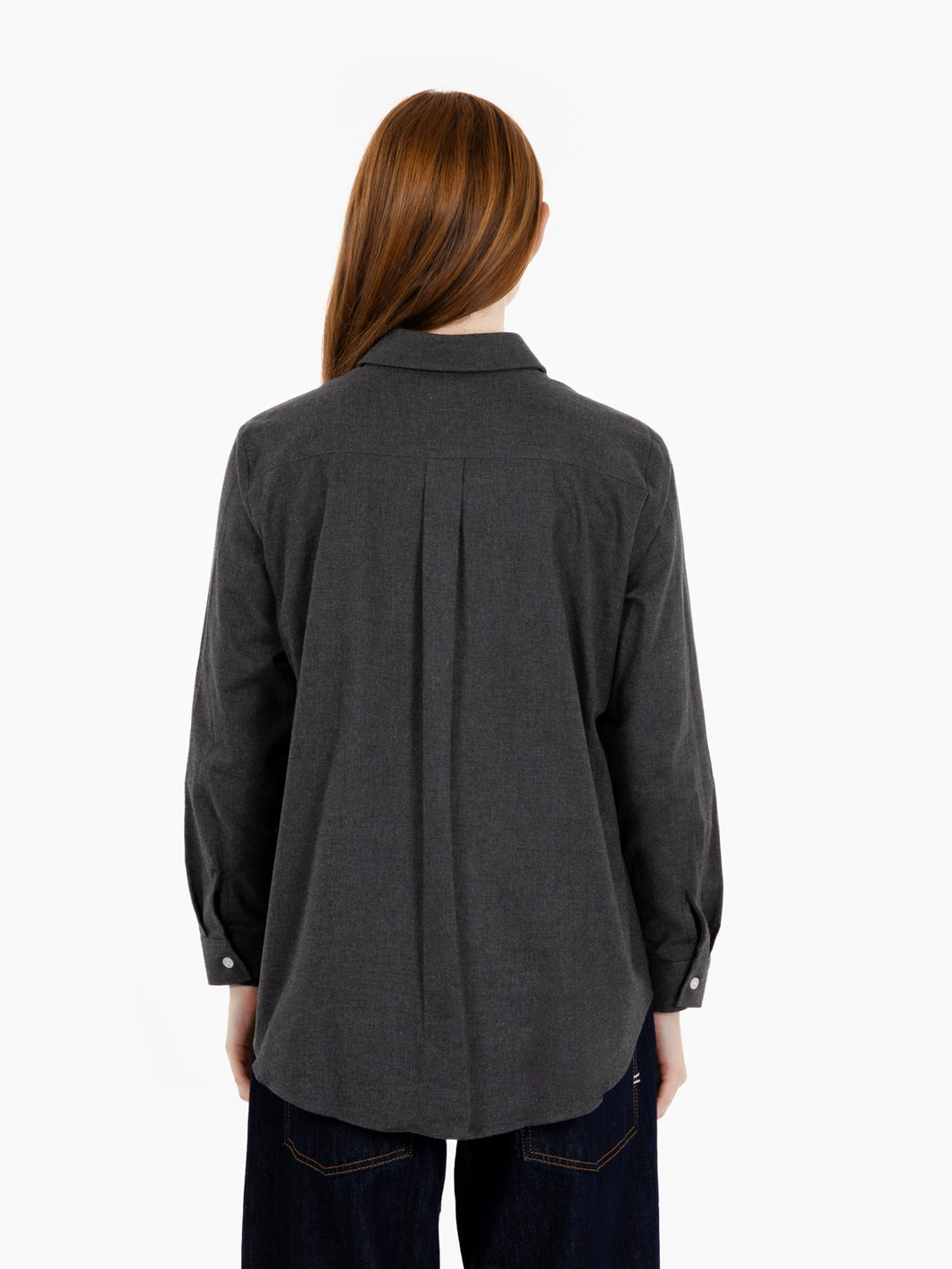 Camicia oversize flanella antracite