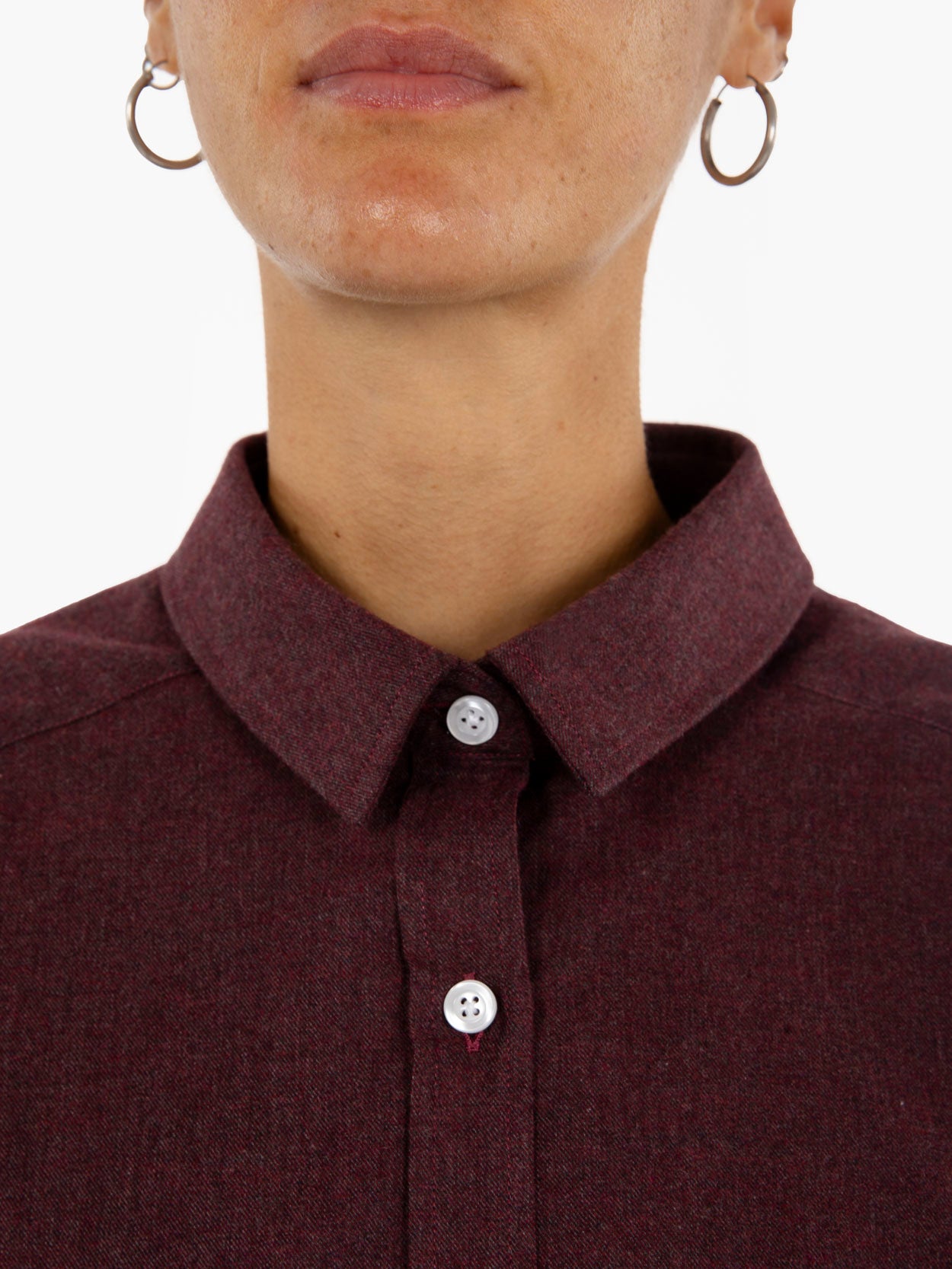 Oversized burgundy flannel shirt