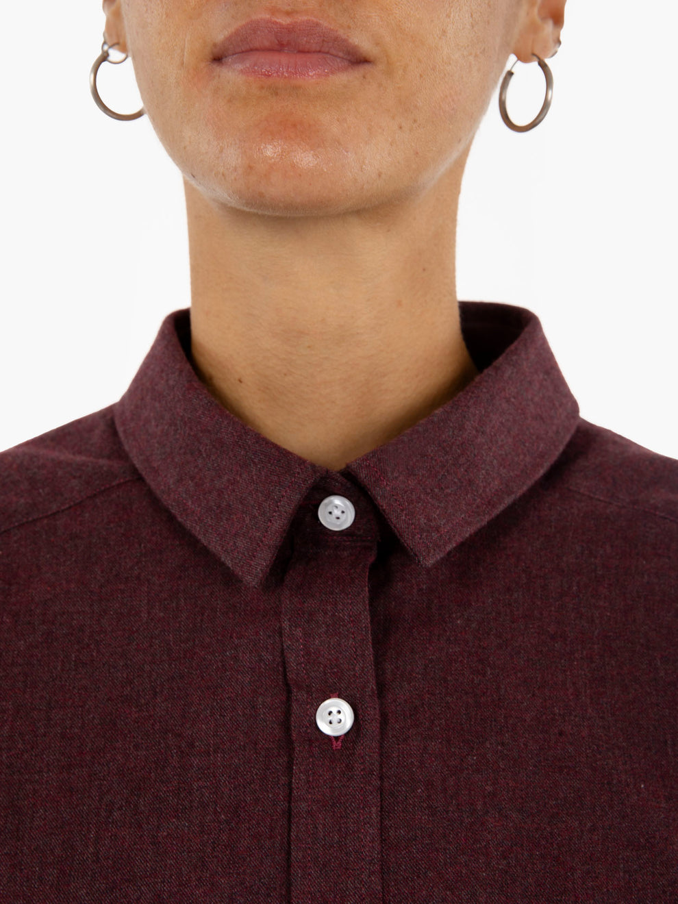 Oversized burgundy flannel shirt