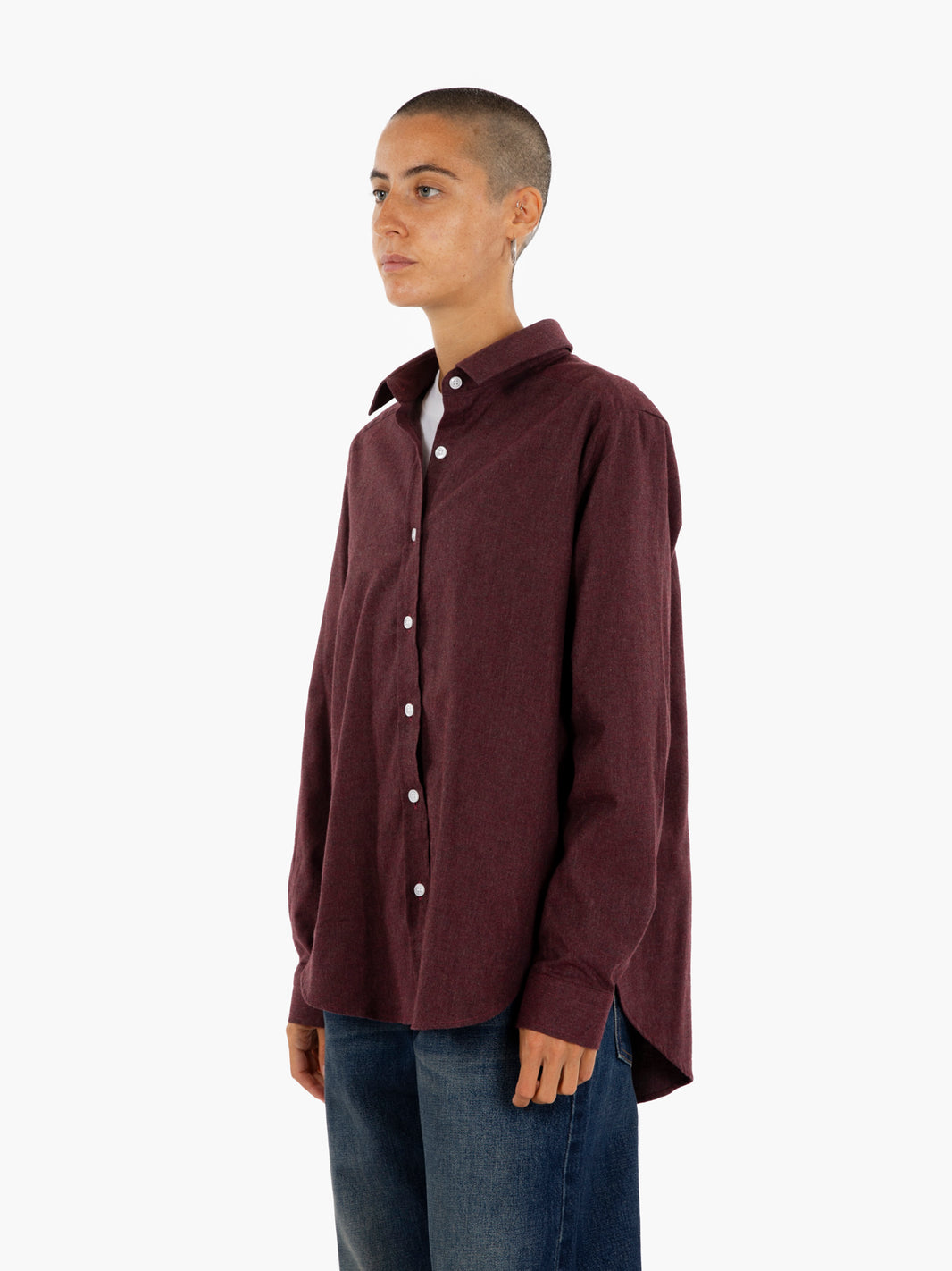 Oversized burgundy flannel shirt